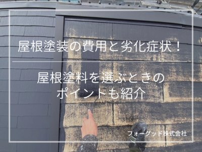 屋根塗装の費用と劣化症状!屋根塗料を選ぶときのポイントも紹介
